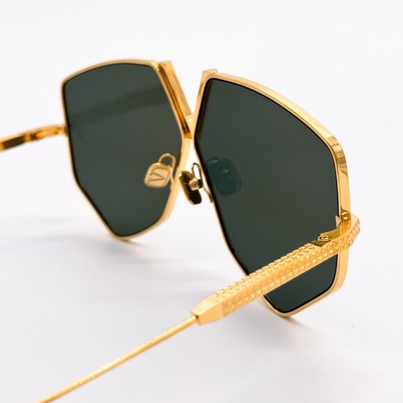 NEW VALENTINO V-HEXAGON VLS-115B WOMEN GREEN TITANIUM SUNGLASSES VALENTINO - Picture 9 of 12